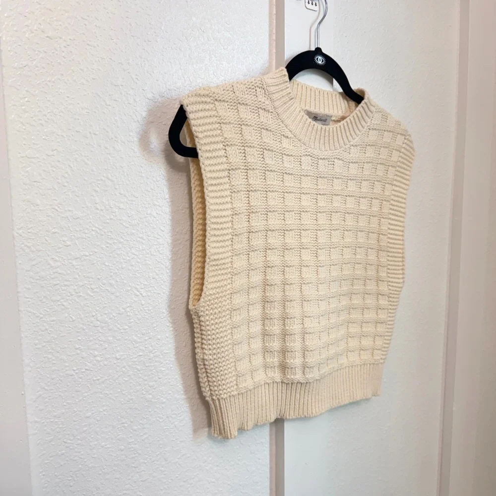 NWOT Madewell Cream Knit Sweater Size Small - Picture 6 of 16